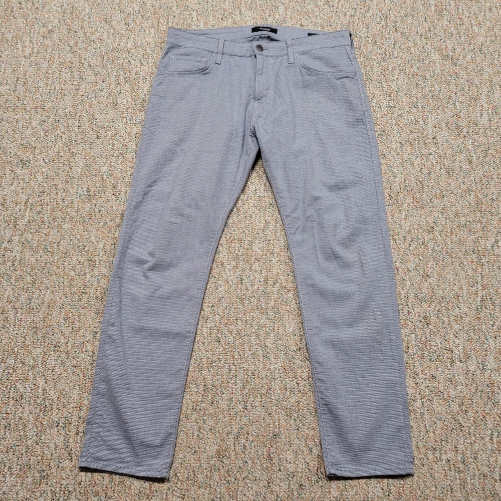 Mavi Jake Slim Leg Pants Mens 34x30 Blue White Textured Casual Stretch Trousers